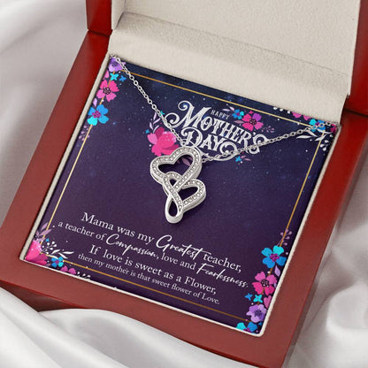 Lovely Mom - Happy Mothers Day Double Hearts Necklace