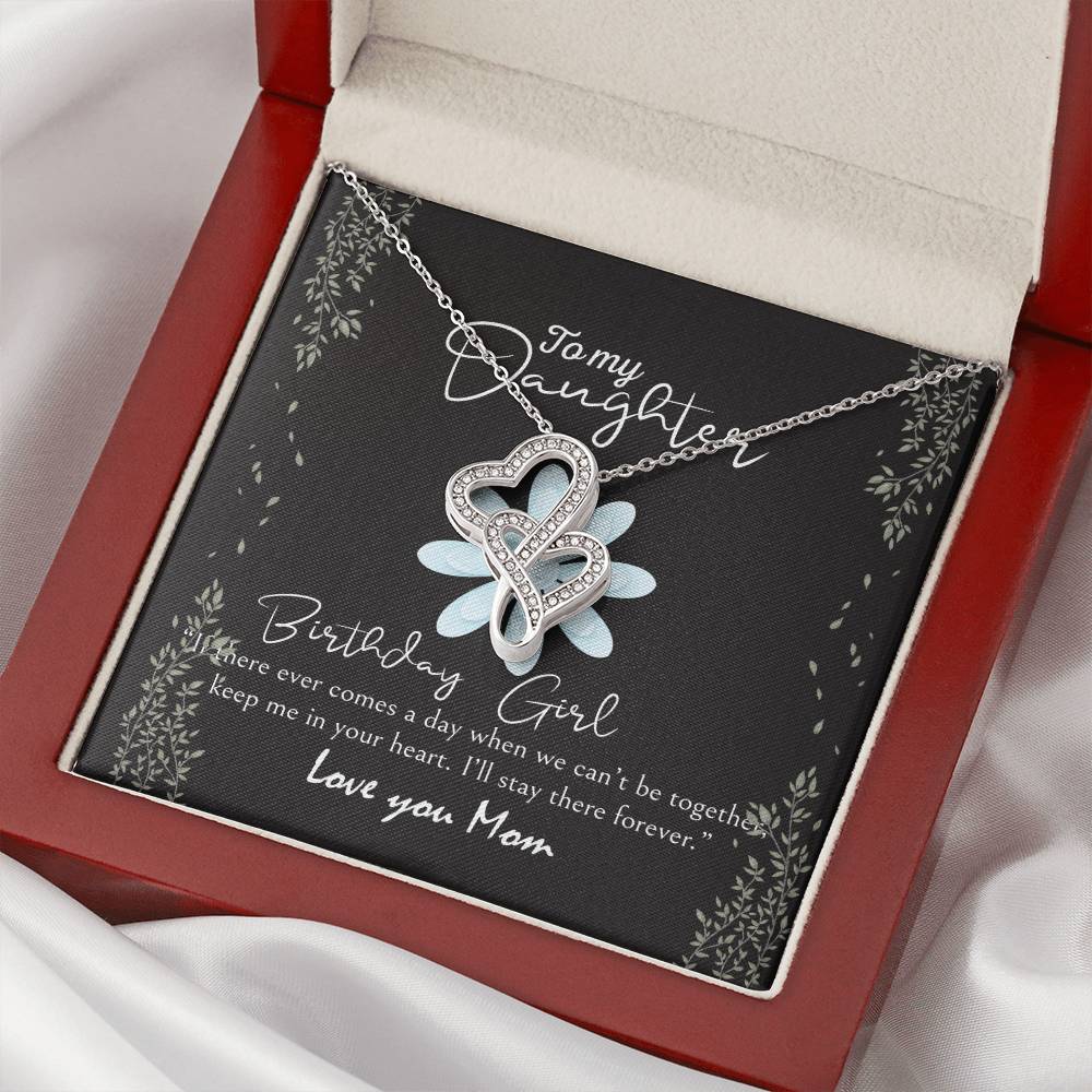 To Daughter From Dad 2 Double Heart Necklace Gift - Gifts For Daughter Gifts For Her - Birthday Gifts - Daughter Gift  Double Hearts Necklace