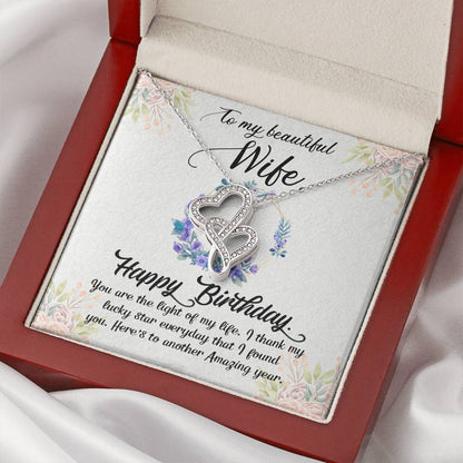 To Wife ; Gorgeous  Double Hearts Necklace