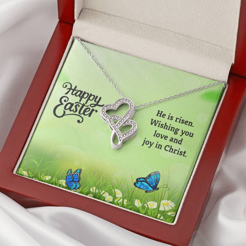Happy Easter Gifts Double Hearts Necklace