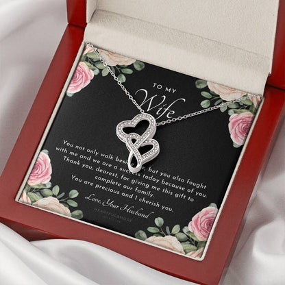 Postpartum Gift For Wife Gift For Wife Post Pregnancy Becoming A Mother Gift Gift For Wife Birth Wife After Pregnancy  2 Double Hearts Necklace