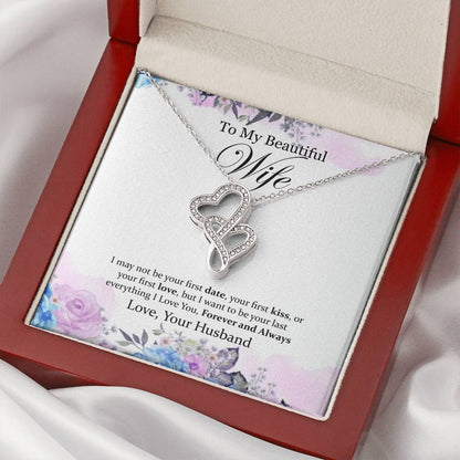To My Beautiful Wife Double Hearts Beautiful Necklacegift For Wifehusband From Wifhusband Gift Wifelove Your Husband. Double Hearts Necklace