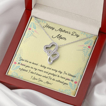 Mother's Day Open Heart Necklace Double Hearts Necklace