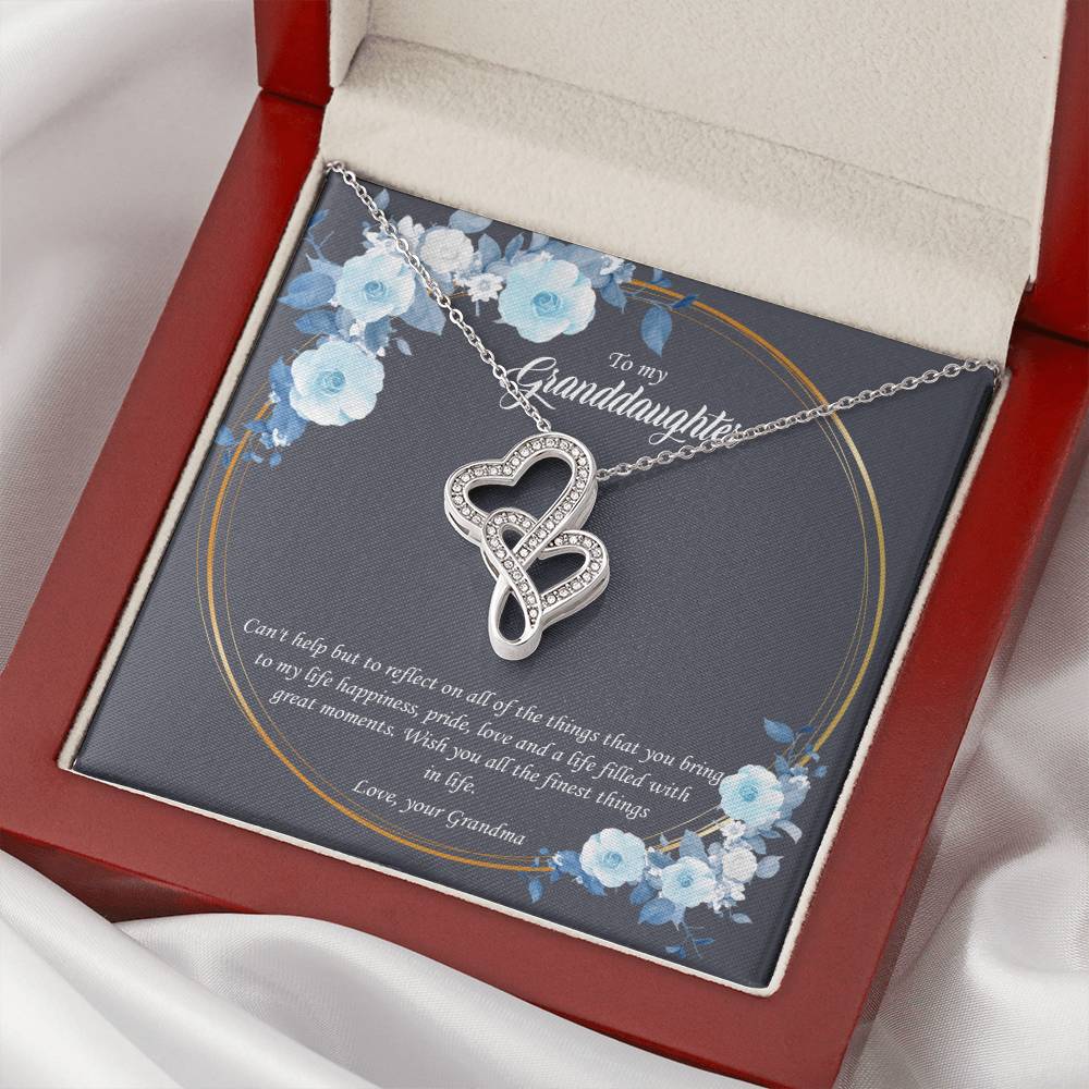 Wish You All The Finest Things In Life - Best Gift For Granddaughter 1 Double Hearts Necklace