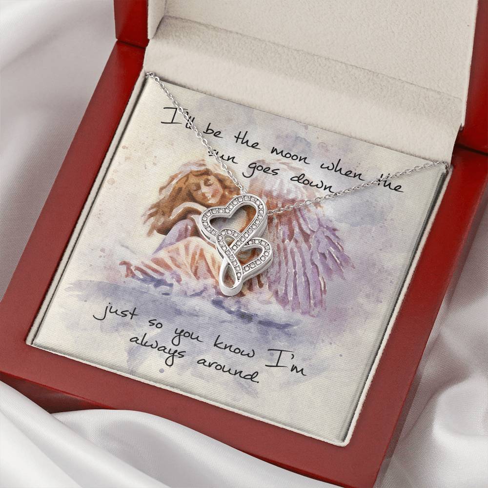 Double Heart Necklace– Angel Message Card Double Hearts Necklace