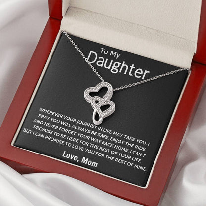 Daughter Gift Necklace Daughter Birthday Gift Gift For Daughter Daughter Jewelry 18 Double Hearts Necklace