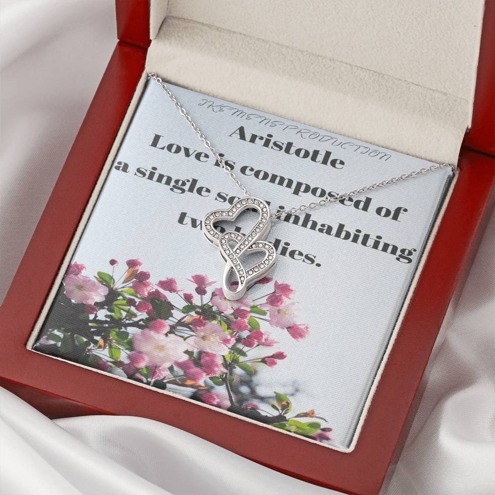 Ike Mens Production;Love Quote Jewelry 1 Double Hearts Necklace