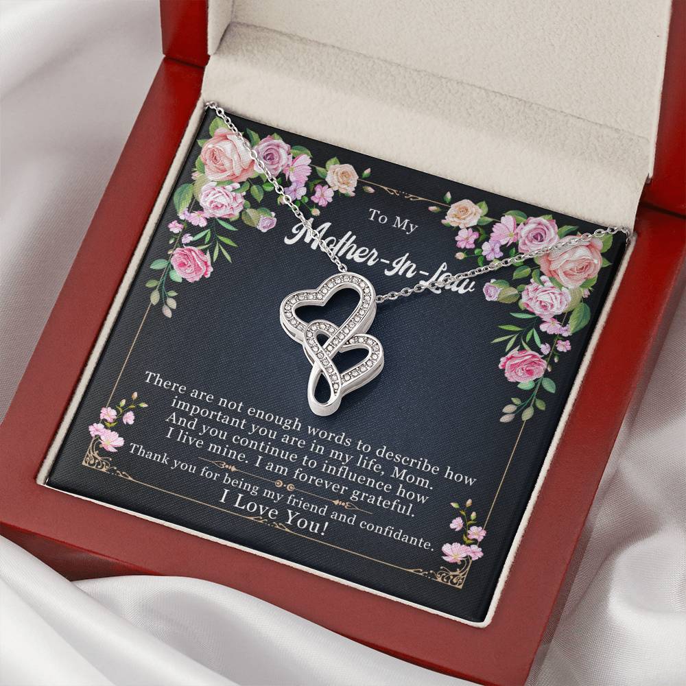 To Mother-In-Law - Mother's Day -  Double Hearts Necklace