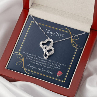 To My Wife  2 Double Hearts Necklace