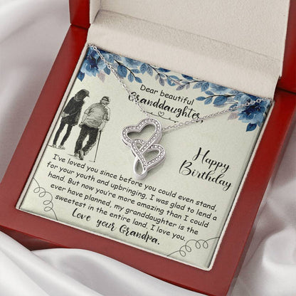 To My Precious Granddaughter Double Hearts Necklace