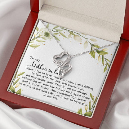 To My Mother In Law When I Fell In Love With Your Son  1 Double Hearts Necklace