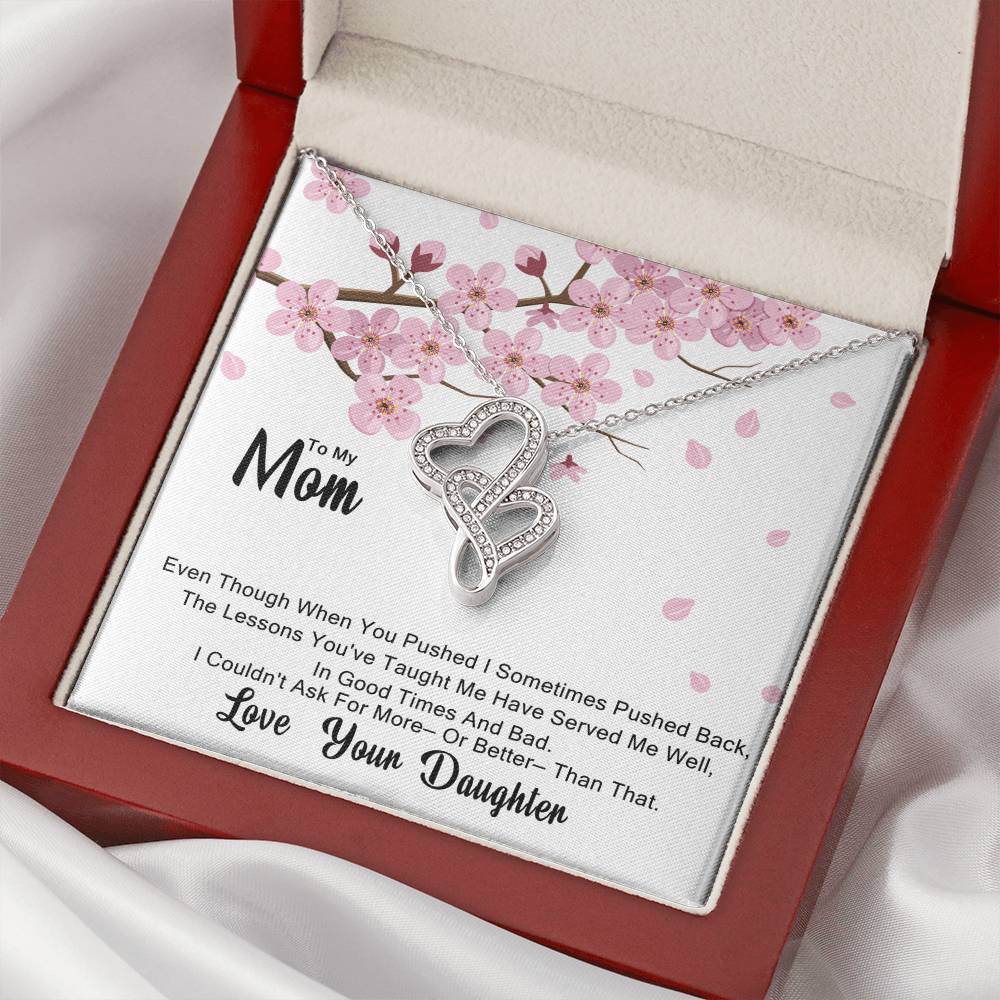 To My Mom - Best Gift For Mom Double Hearts Necklace