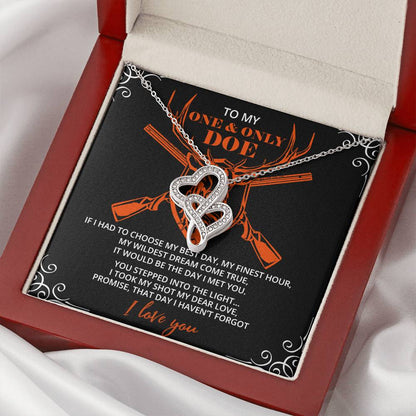 To My #1 Hiking Partner Necklace  Girlfriend Anniversary  Girlfriend Birthday Gift  Anniversary Gift For Girlfriend  H Double Hearts Necklace