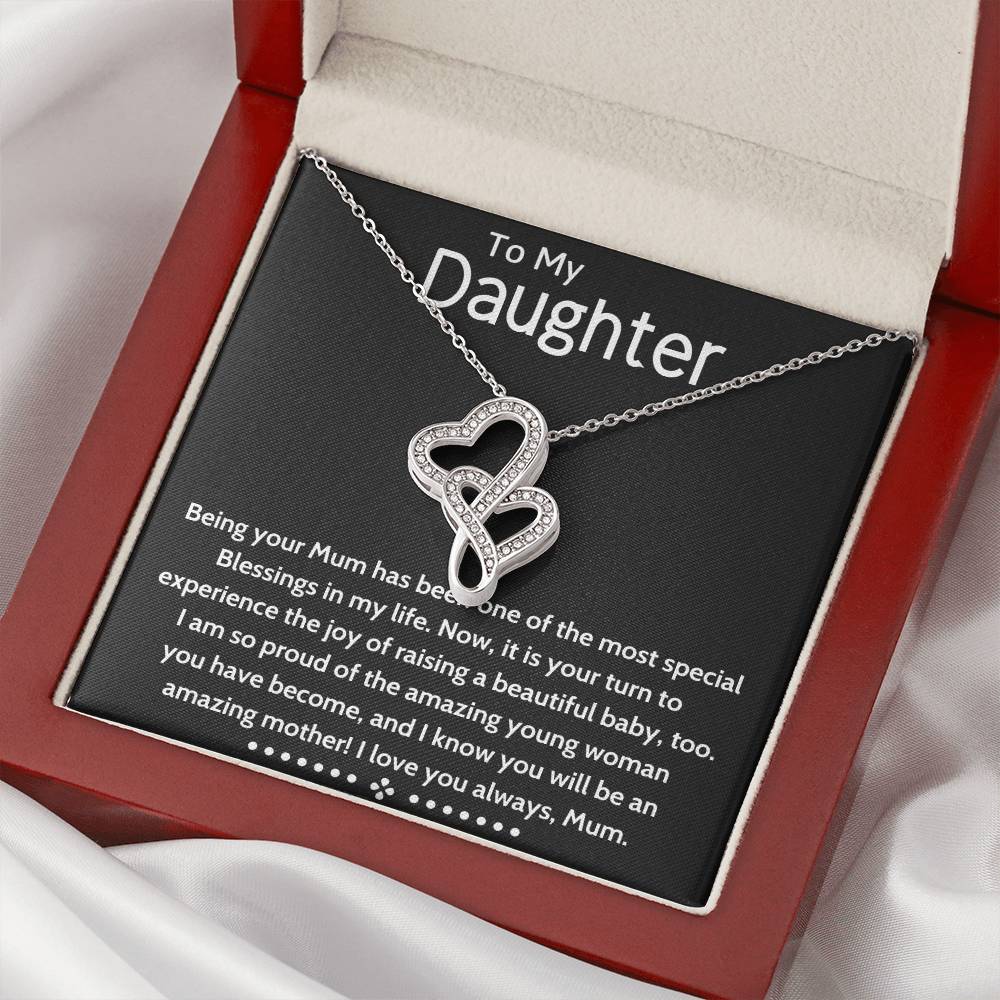 Daughter Gift Necklace Daughter Birthday Gift Gift For Daughter Daughter Jewelry 12 Double Hearts Necklace