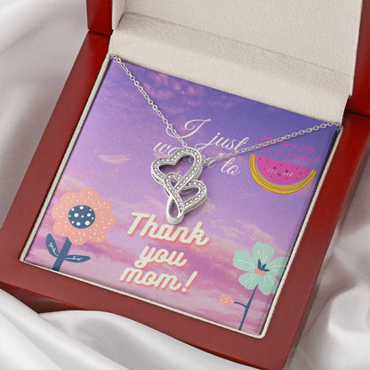 Thanks Mom! Double Hearts Necklace