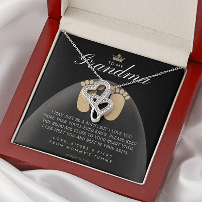 New Grandma Gift  Mom To Grandma Necklace  Pregnancy Announcement Grandparent  Gifts For Grandma  First Time Grandma G Double Hearts Necklace