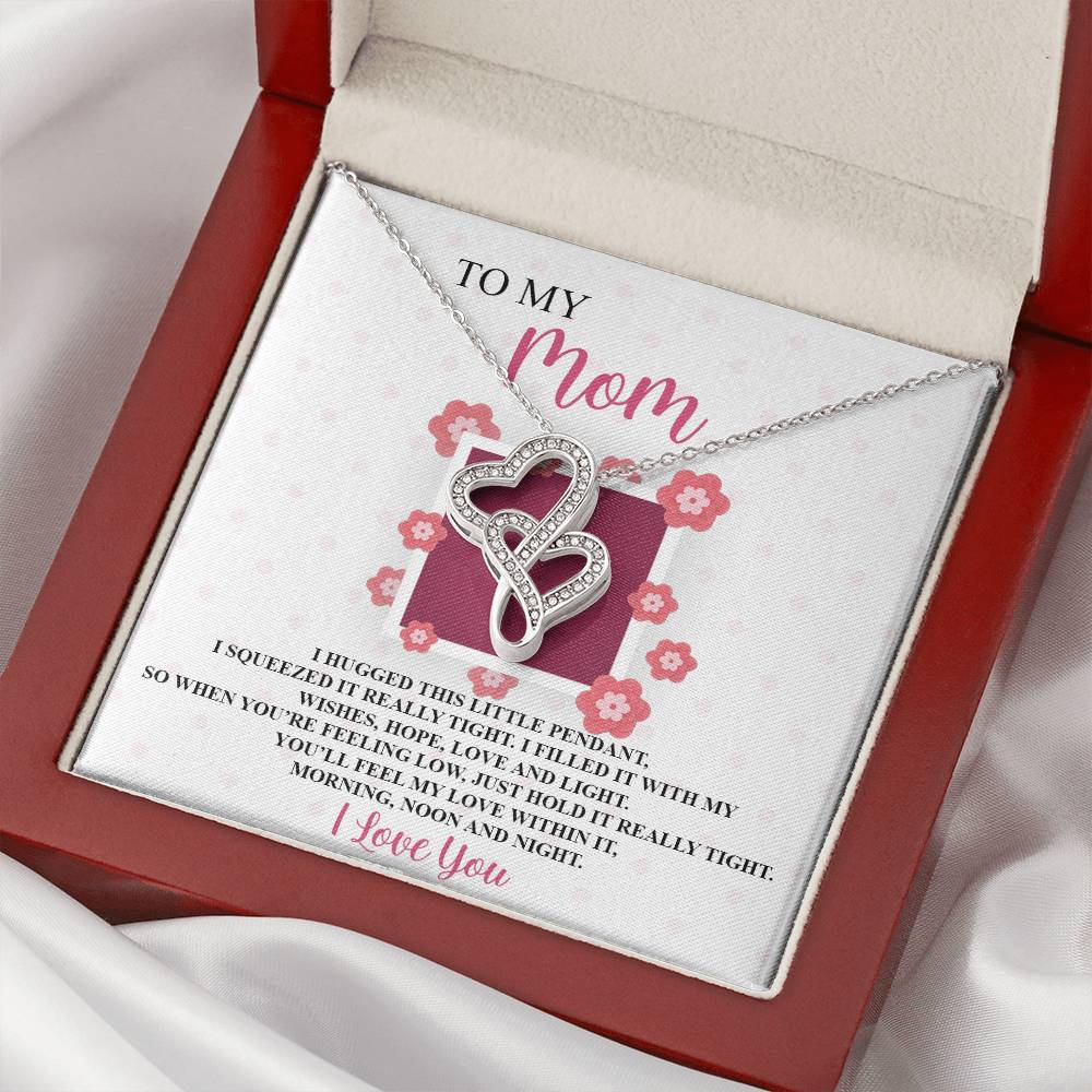 To My Great Mom - Approved With Signature - Tmm10 Double Hearts Necklace