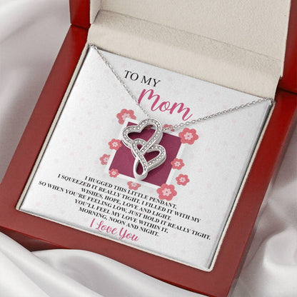 To My Great Mom - Approved With Signature - Tmm10 Double Hearts Necklace