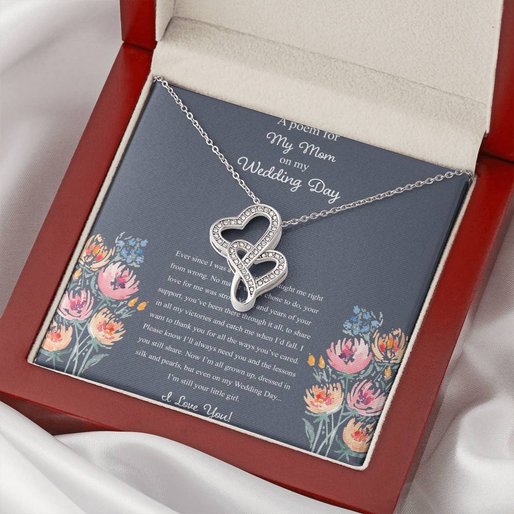 A Poem For My Mom Double Hearts Necklace