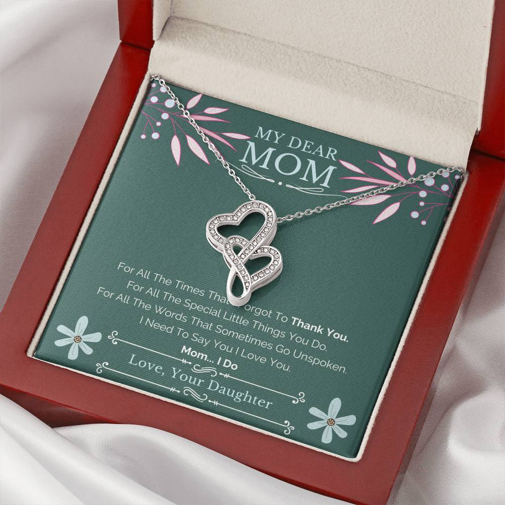 Daughter To Mom Necklace Double Hearts Necklace