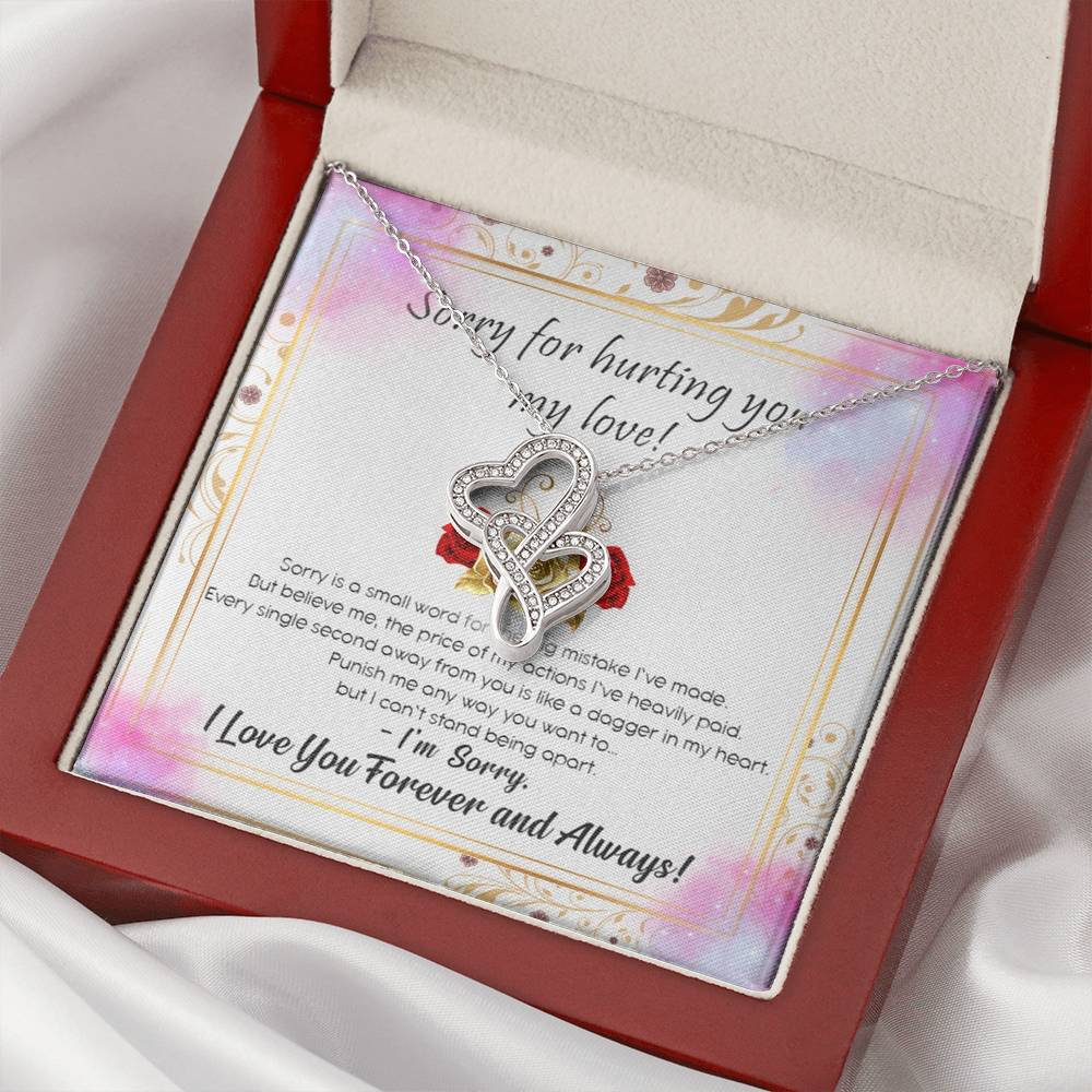Sorry For Hurting You My Love Double Hearts Necklace