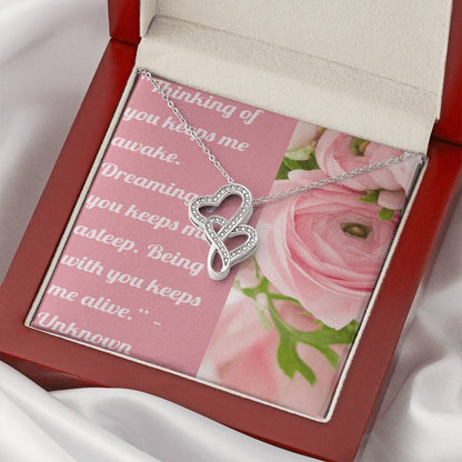 Ike Mens Production;Love Quote Jewelry Double Hearts Necklace