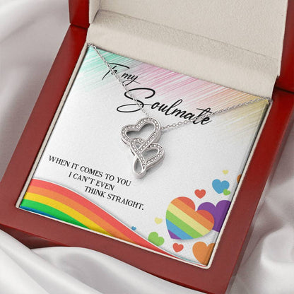 To My Soul Mate -  Double Hearts Necklace