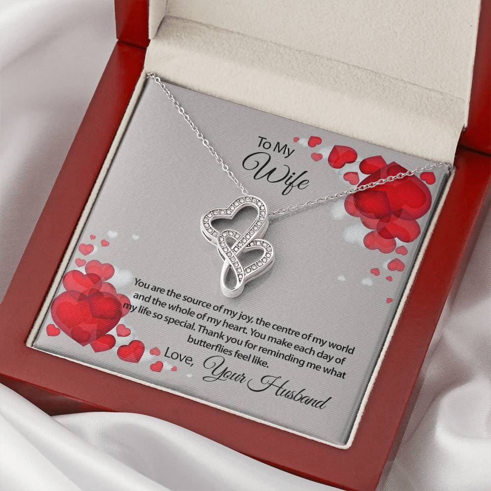 You Are The Source Of My Joy Necklace Double Hearts Necklace