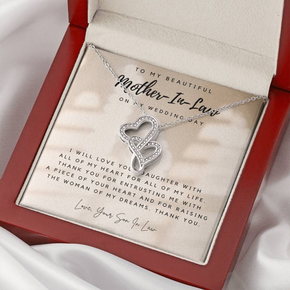 Mother Of The Bride Gift From Groom  Mother In Law Gift On Wedding Day From Groom  Gifts For Mother Of The Bride  Futu 2 Double Hearts Necklace