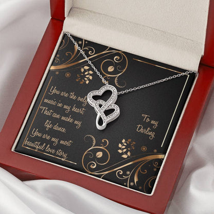 Beautiful Necklace Gift For Your Wife Or Girlfriend Double Hearts Necklace