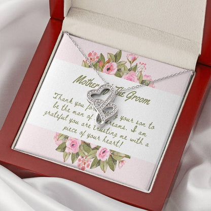 Mother Of The Groom Necklace Double Hearts Necklace
