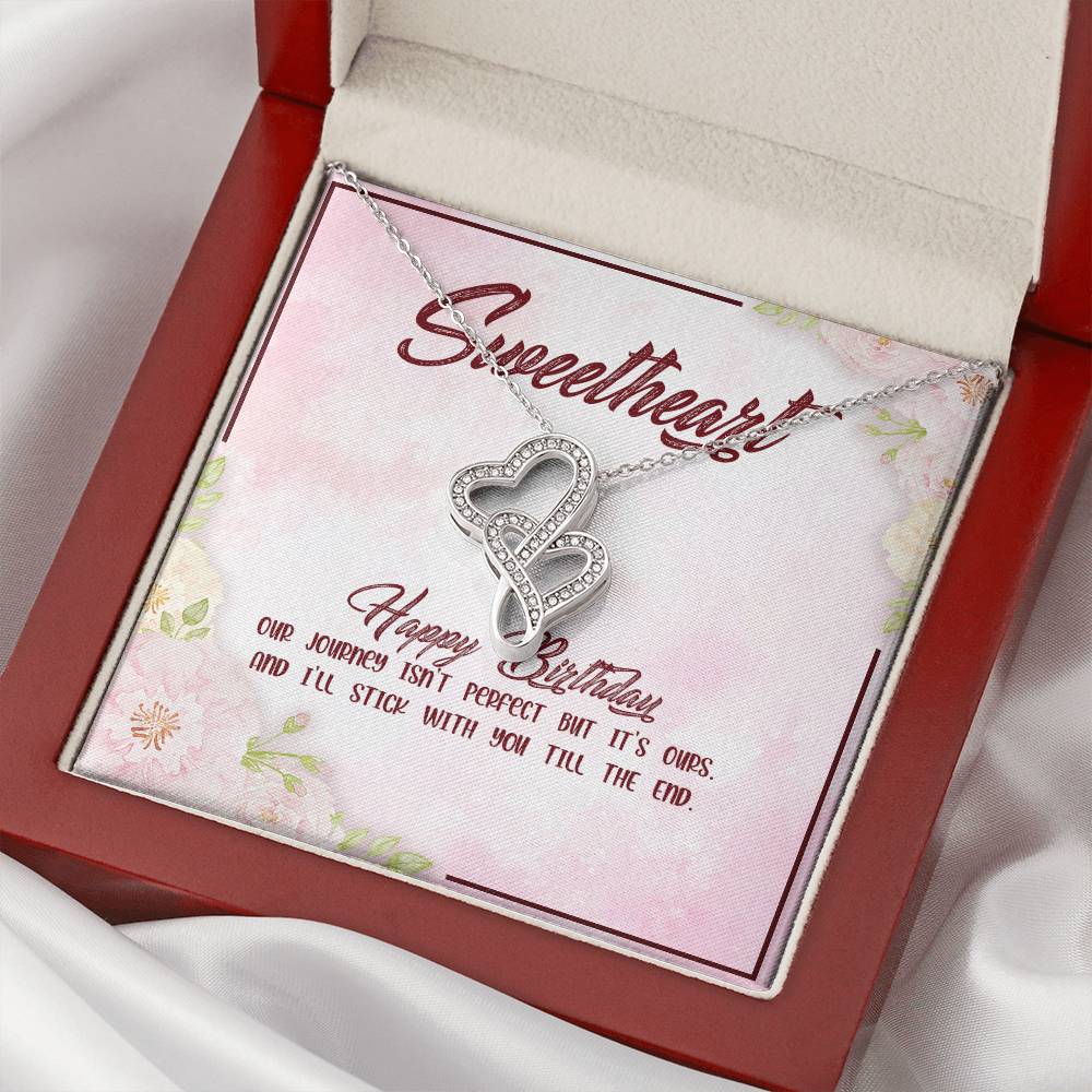 Happy Birthday Sweetheart- Double Hearts Necklace