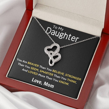 Daughter Gift Necklace Daughter Birthday Gift Gift For Daughter Daughter Jewelry 16 Double Hearts Necklace