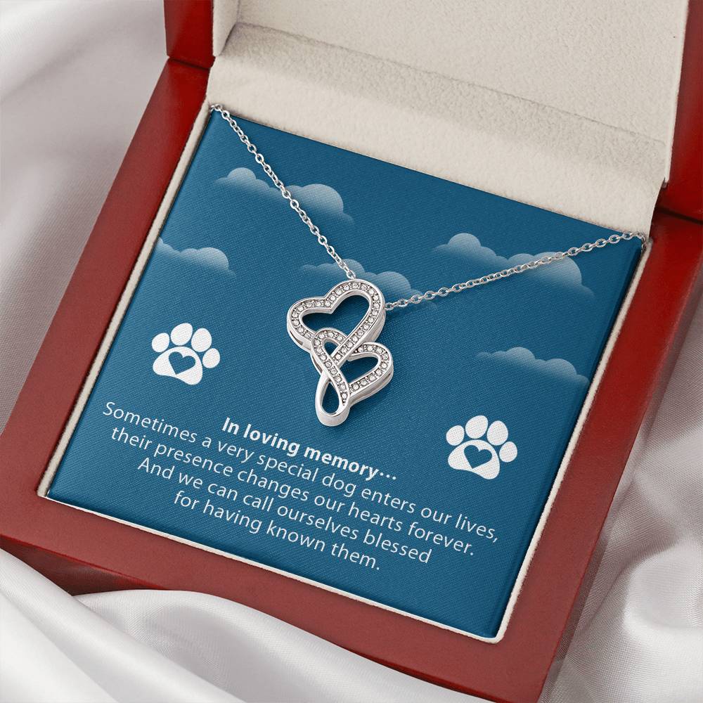 In Loving Memory Sometimes A Very Special Dog Enters Our Lives Double Hearts Necklace