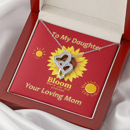 To My Daughter Jewellery Gift For Daughter From Mom  Daughter Gift From Mom Valentines Day Gift  Double Hearts Necklace