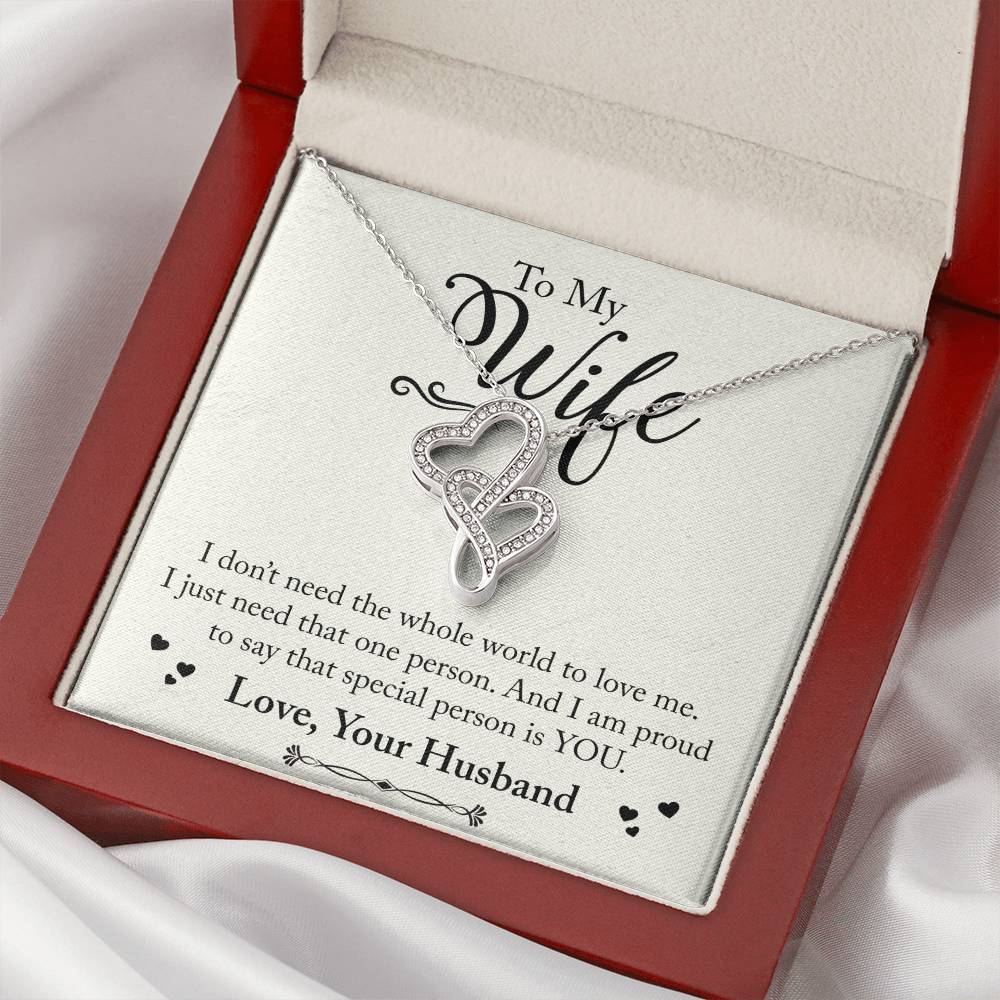 Wife - How Special You Are To Me Double Hearts Necklace