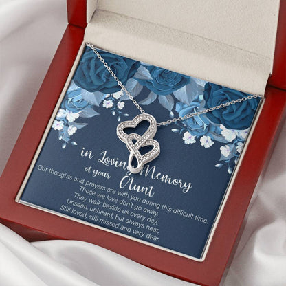 In Loving Memory Of Your Aunt Double Hearts Necklace