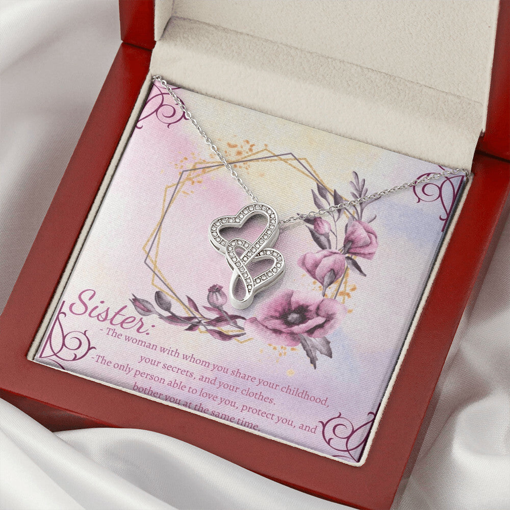 Sisters Necklace Sister Gift Sister Birthday Gift Big Sister Gift Giggles  Gift For Sister Double Hearts Necklace