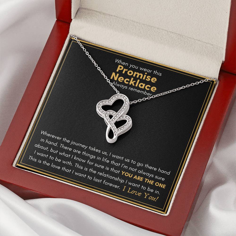 Promise Necklace - You Are The One! Double Hearts Necklace