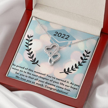 Graduation Double Heart Pendant Double Hearts Necklace