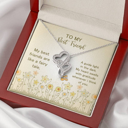 To My Best Friend Double Hearts Necklace