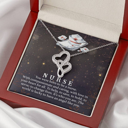 Nurse Necklace Gift For Nurse Healthcare Worker Gifts For Her Medical Gifts Graduation Nurse Gi Double Hearts Necklace