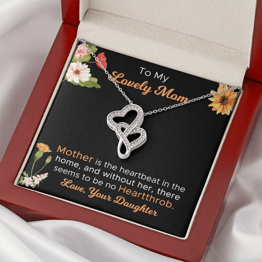 Gifts For Mom From Daughter Double Hearts Necklace