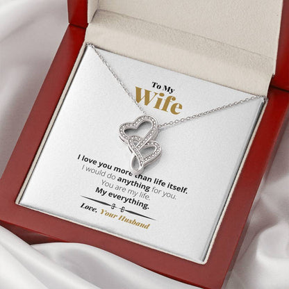 You Are My Everything -  Double Hearts Necklace
