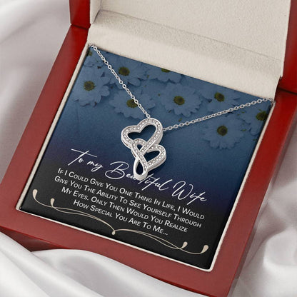 To My Beautiful Wife Necklace  Anniversary Gift For Wife Birthday Gift For Wife Gift For Wife Necklace For Wife Gift F 3 Double Hearts Necklace