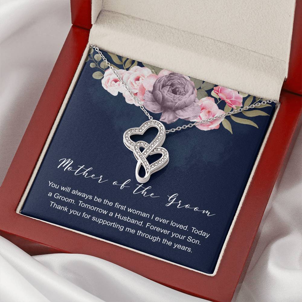 Mother's Day Gift For Mom From Son Double Hearts Necklace