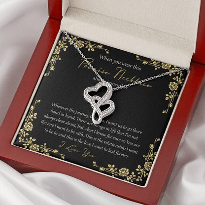 Wherever This Journey Takes Us - Black Double Hearts Necklace