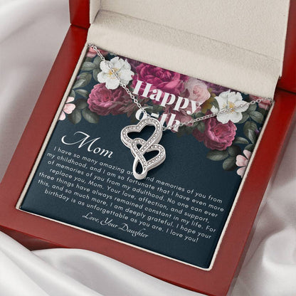 Mother's 65Th Birthday Gift  Gift For Mom On Her Birthday  Gift For Mom From Daughter  Mom Necklace  Best Mom Gift Mes Double Hearts Necklace