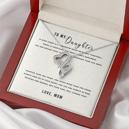 To Daughter From Mom Double Heart Necklace Gift - Gift For Daughter From Mom - Daughter Mother Necklace - Daughter Gif Double Hearts Necklace