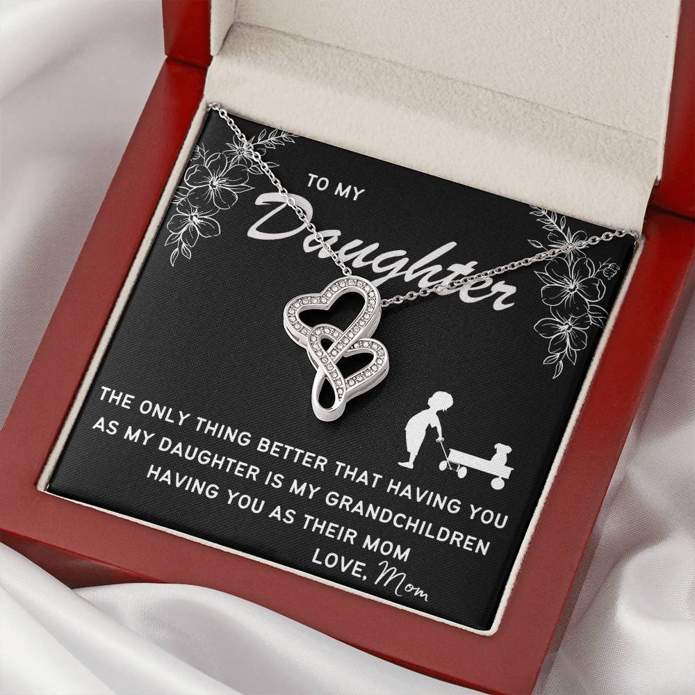 Forever Love Necklace. Perfect Gift For Your Daughter. Double Hearts Necklace